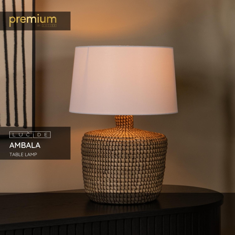 Lucide AMBALA - Stolná lampa - 1xE27 - Natural